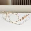 Sunglasses Design Sense Diamond-Encrusted Temple Street Shot Large Frame Sunglasses