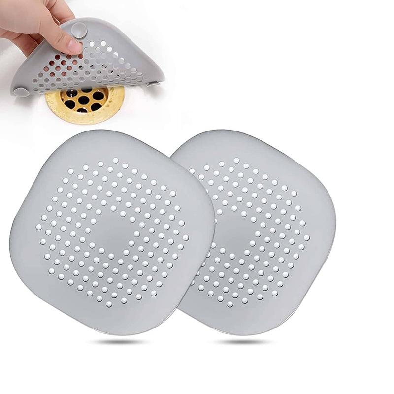 Square Silicone Floor Drain Sticker Bathroom Sewer Hair Filter Drain Cover Home Bathroom Floor Drain Mat