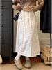 3D Jacquard Velvet Plus Size A-line High Waist Long Skirt