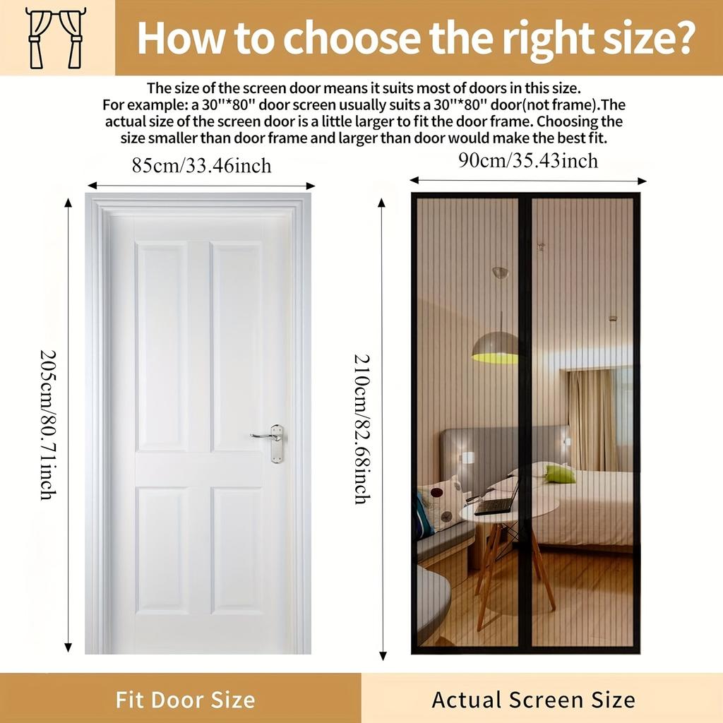 Indoor and Outdoor Magnetic Door Curtains, Magnetic Anti-mosquito Door Curtains, Mesh Insect-proof and Insect-proof Isolation