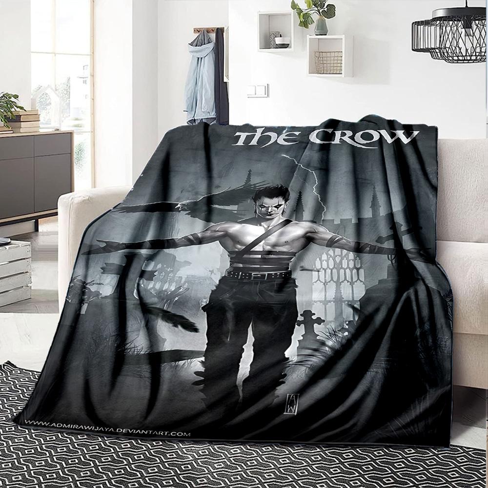 1pc The Crow Throw Blanket Soft Flannel, Cozy All Season Polyester Perfect for Home, Office