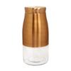 Rose Gold Finish - Bell Bottom Glass Jars for Sugar,Cereal, Spices, Pulses and Other Kitchen Storage 2250ml, Set of 6