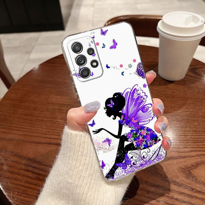 Butterfly Love Beautiful Clear Phone Case For Samsung Galaxy A56 A57 A37 A55 A54 A36 A35 A26 A25 A16 A17 A07 A52 A34 A21s Cover