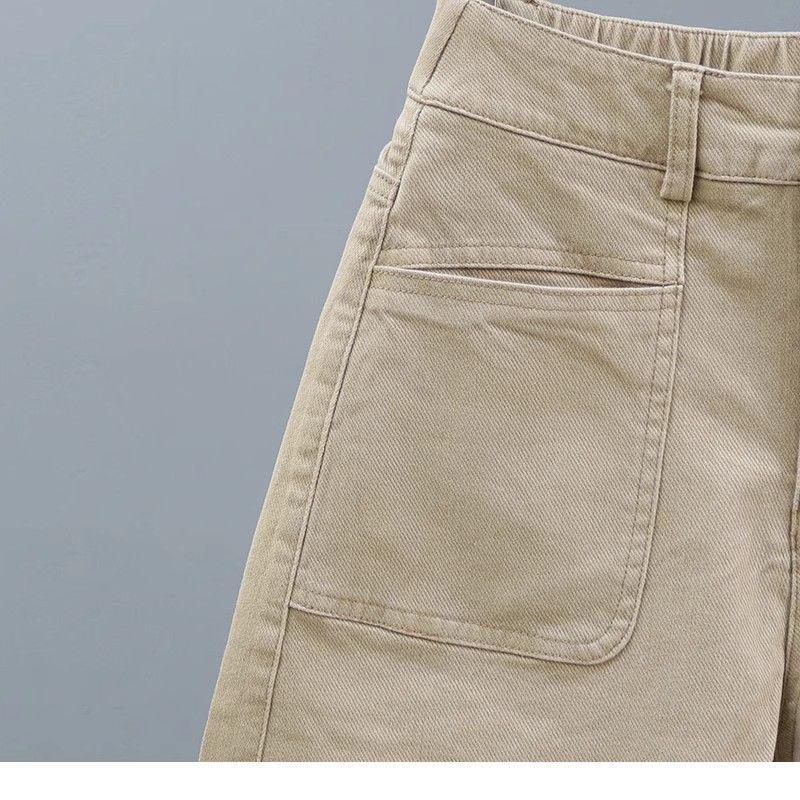 2026 Summer Women's High-Waisted Pink Denim Shorts, Age-Reducing Loose Straight Wide-Leg A-Line Hot Pants