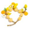 Yhpup Frühling Sommer Stil Zitrone Charme Statement Halskette Armband Armband Set 2026 Blume Acryl Harz Kette Handgefertigter Schmuck
