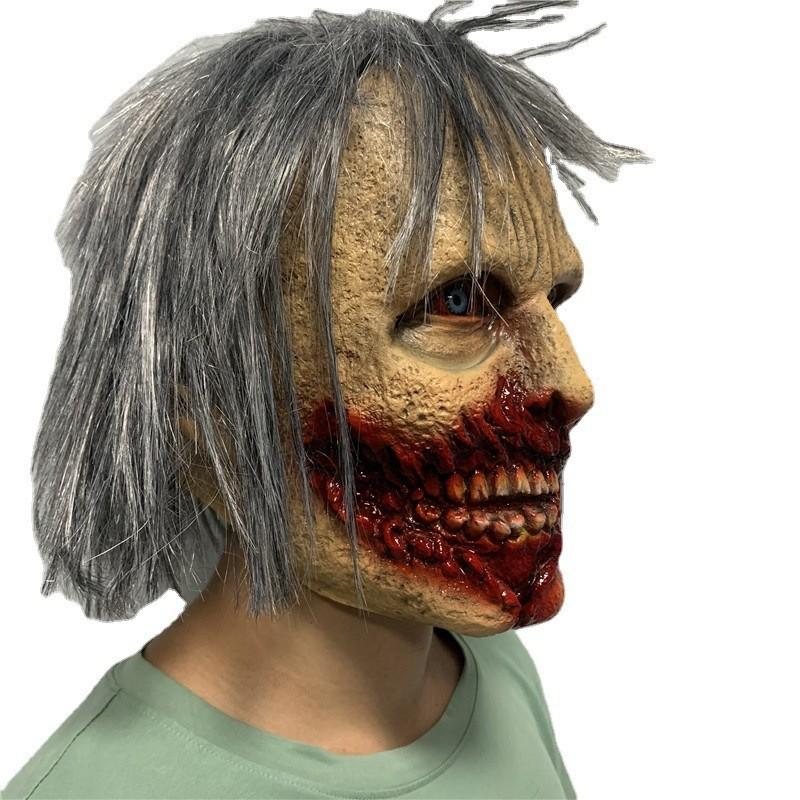 Horror Rotten Mouth Zombie Latex Hood Mask