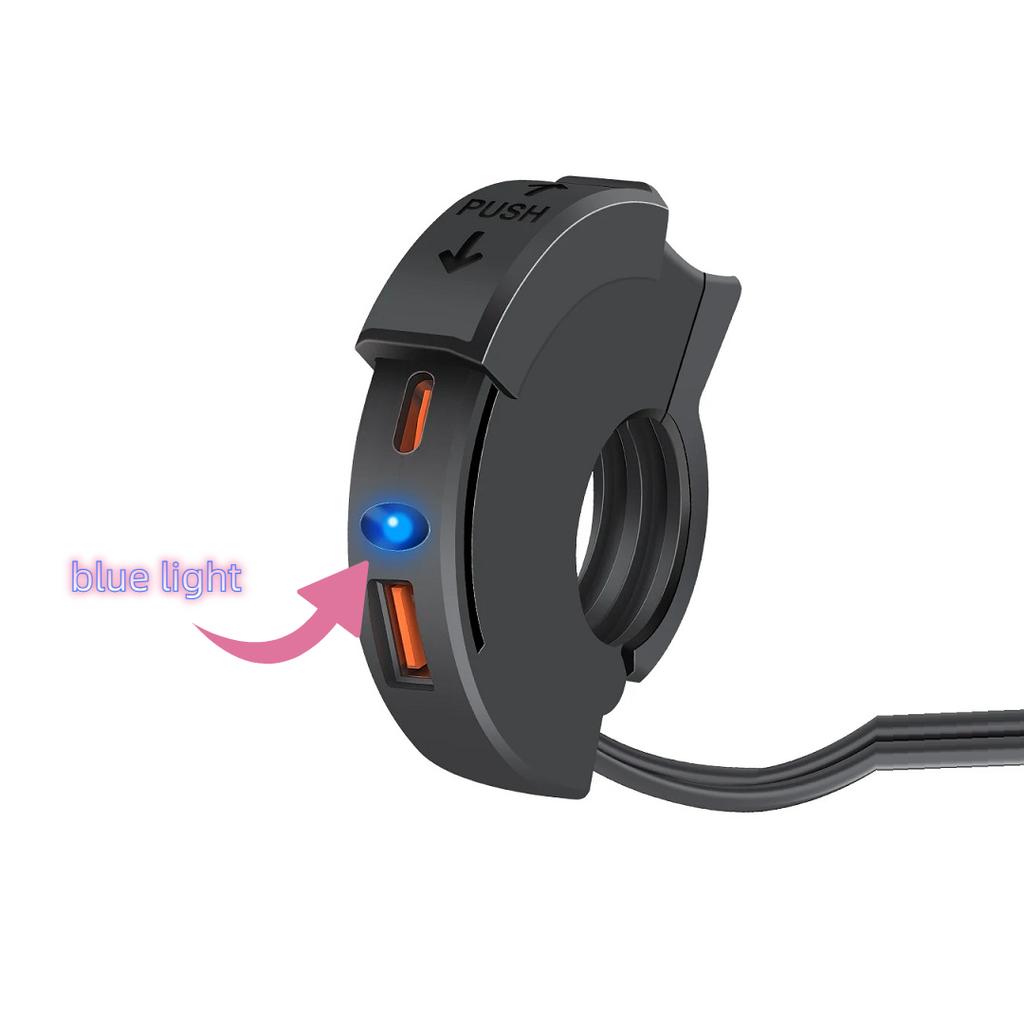 Modified Charger for Motorcycle with USB+TYPE-C Charging Dock Interface, Waterproof Slide Cover