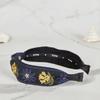 MAIA Floral Jacquard Haarband - Knoten Marineblau
