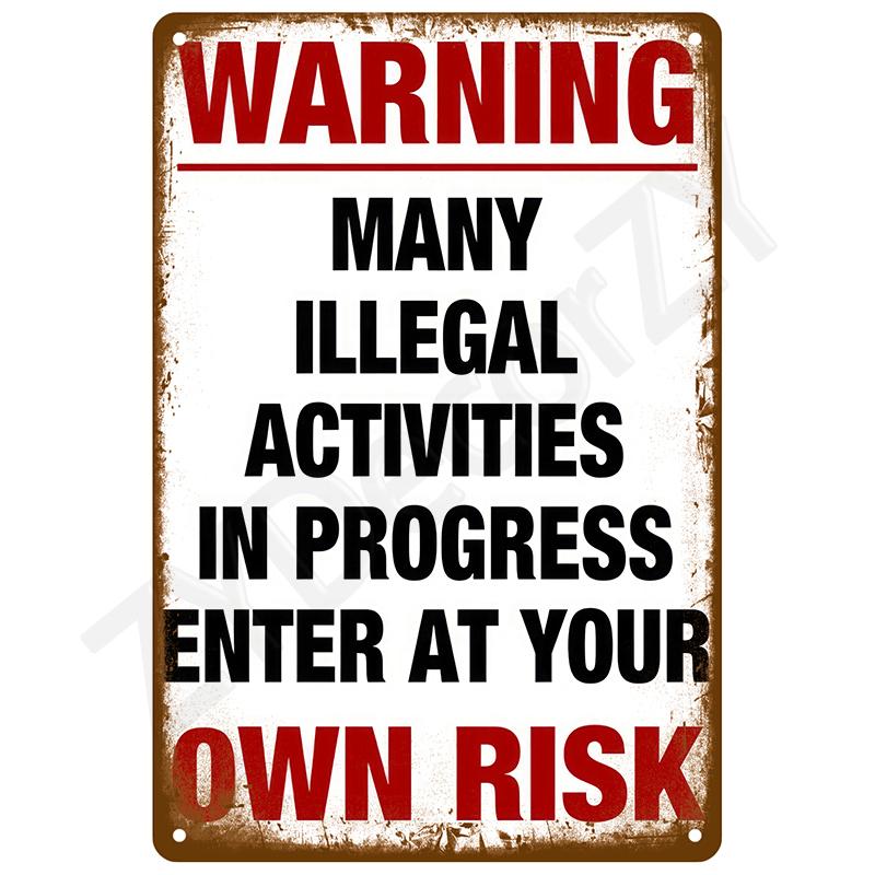 Retro Wall Art Mural Outdoor House Bathroom Home Room Decorations Decor Vintage Metal Signs Plates Tin Sign Posters Man Cave Bar