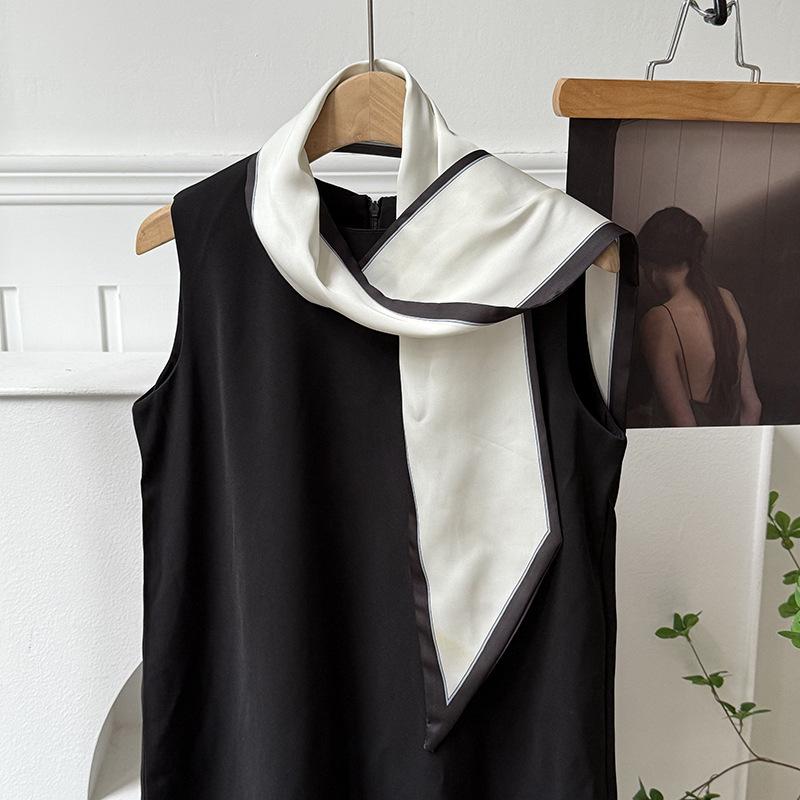 Silk scarf atmosphere, new long silk scarf, streamer, women's high-end sense, matching shirt, small scarf, headscarf, headband.