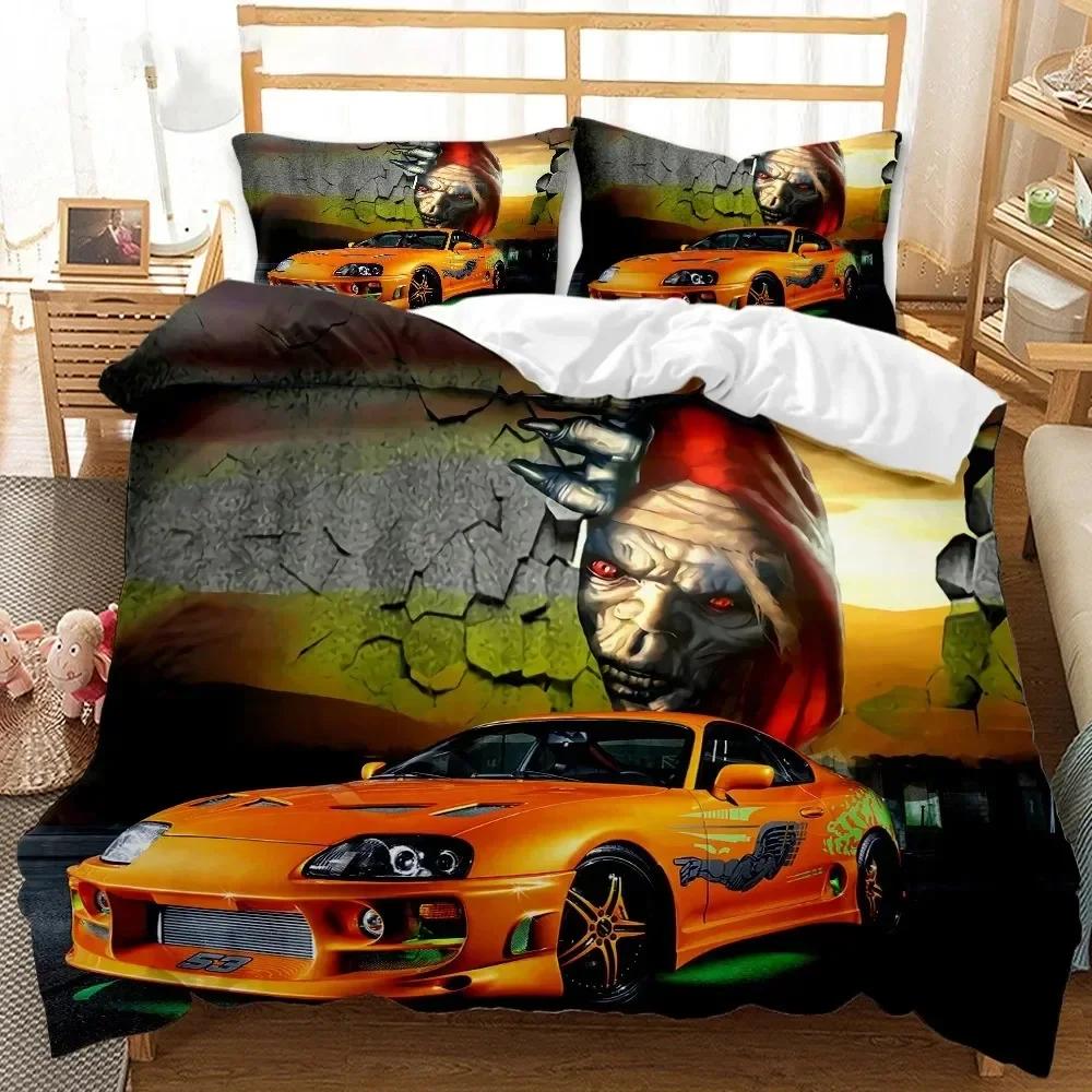 3D Print Sports Car Children'S Favorite Comfortable Duvet Cover Pillowcase Bedding Set Children Bedroom Decoration Home Textile