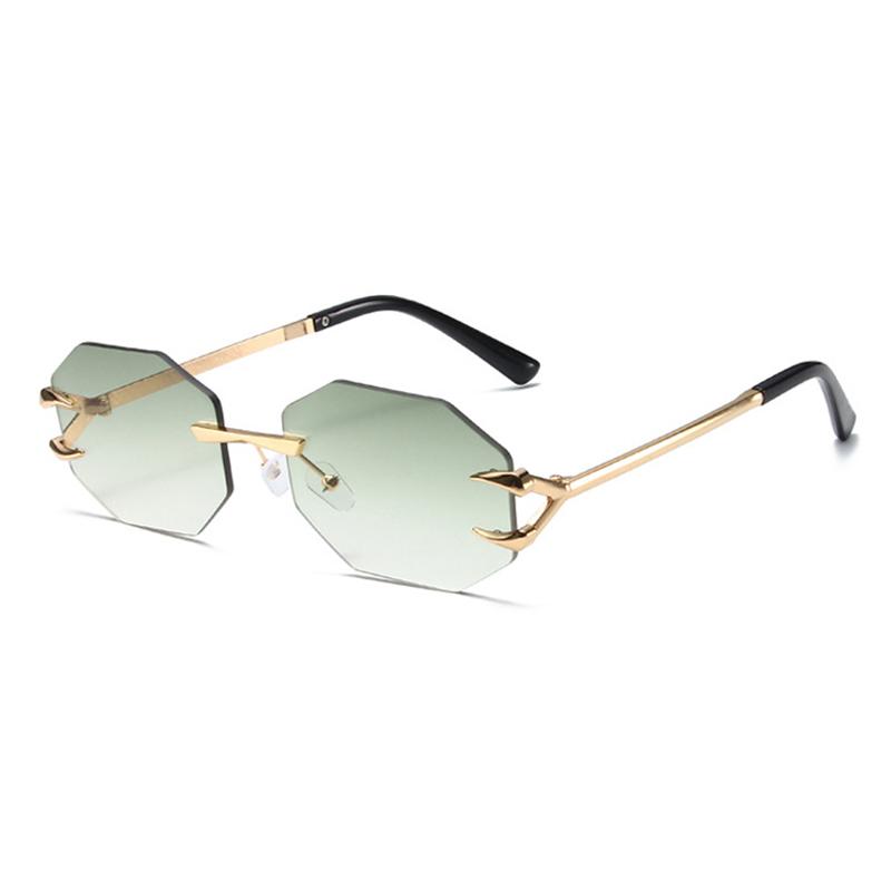 Trendy Polygon Sunglasses Women Men Frameless Vintage Summer Shades Fashion Sun Glasses For Ladies Vacation