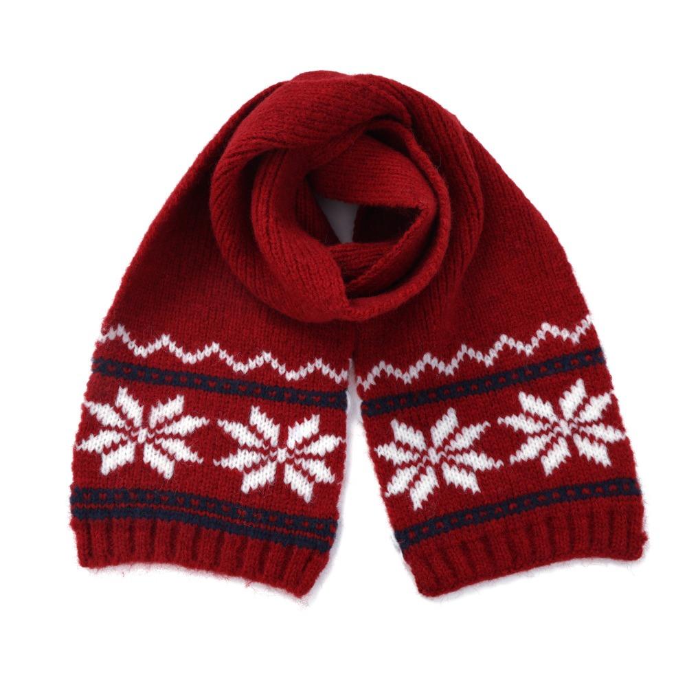Cozy Retro Knitted Hat Soft Snow Flake Jacquard Pompoms Beanie Warm Winter Hat Scarf for Women