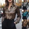 Cămașă Satinată cu Imprimeu și Mâneci Lungi pentru Femei - Noul Stil de Toamnă