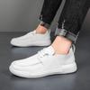 Men's British-Style Leather Lace-Up Sneakers Fashion Non-Slip Casual Loafers Daily Comfortable Light Men Shoes Zapatillas Hombre