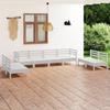 Vidaxl 8-Cz. White Pine Garden Lounge Furniture Set