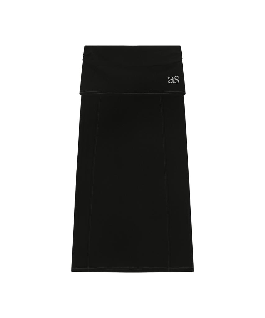 Aejeuon Dewy Long Skirt / Black
