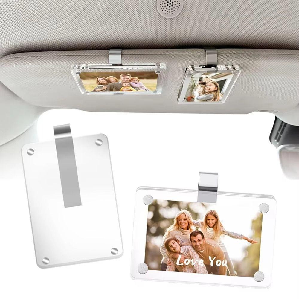 Waterproof Magnetic Acrylic Photo Clip Lightweight Visor Clip Photo Frame  Horizontally Vertically