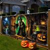 7 x 16 FT Large Halloween Garage Door Banner,Witch Cottage Halloween Decorati...