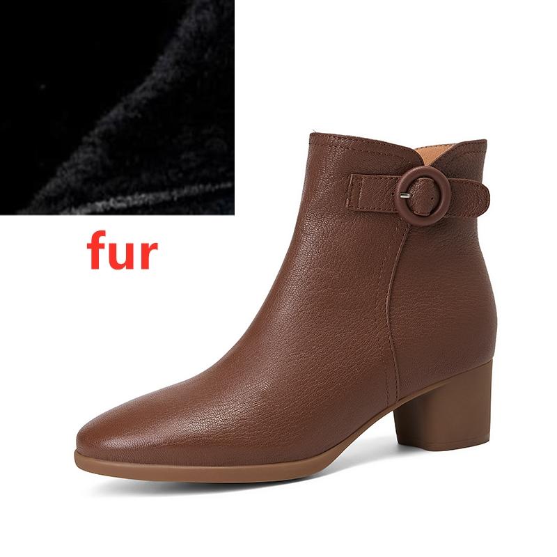 Fashion AIYUQI Women's Ankle Boots 2025 New Fashiona High-heel Women Short Boots Large Size Round-Toed Female Dress Boots