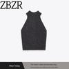 Za Export New Arrival Women's Clothing ZR Fashion Style Fashion All-Match Sleeveless Cold-Shoulder Halterneck Turtleneck Tops 6771136