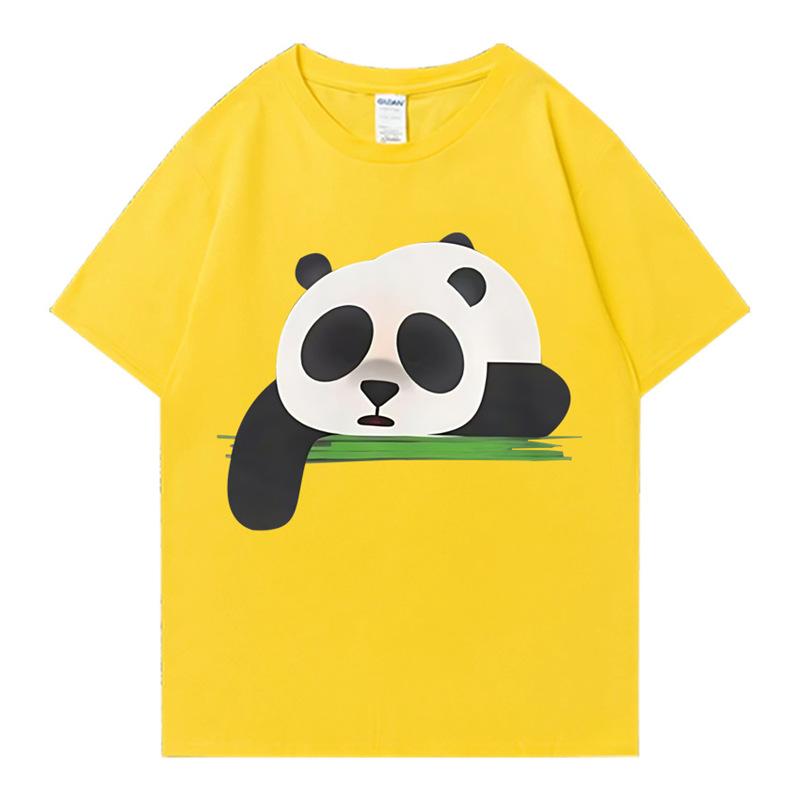 Funny Cartoon Chinese Style Panda Printed Shirt Unisex Unisex Casual Personality Tshirt Unisex Summer Cute Cute Pattern Cotton Top