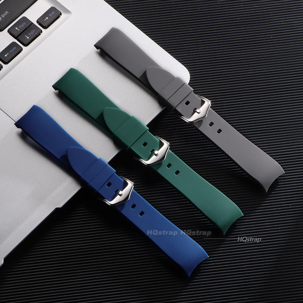 20mm 22mm Rubber Strap Curved End Silicone Watch Band for Seiko for Rolex Universal Bracelet High Quality Waterproof Wristband