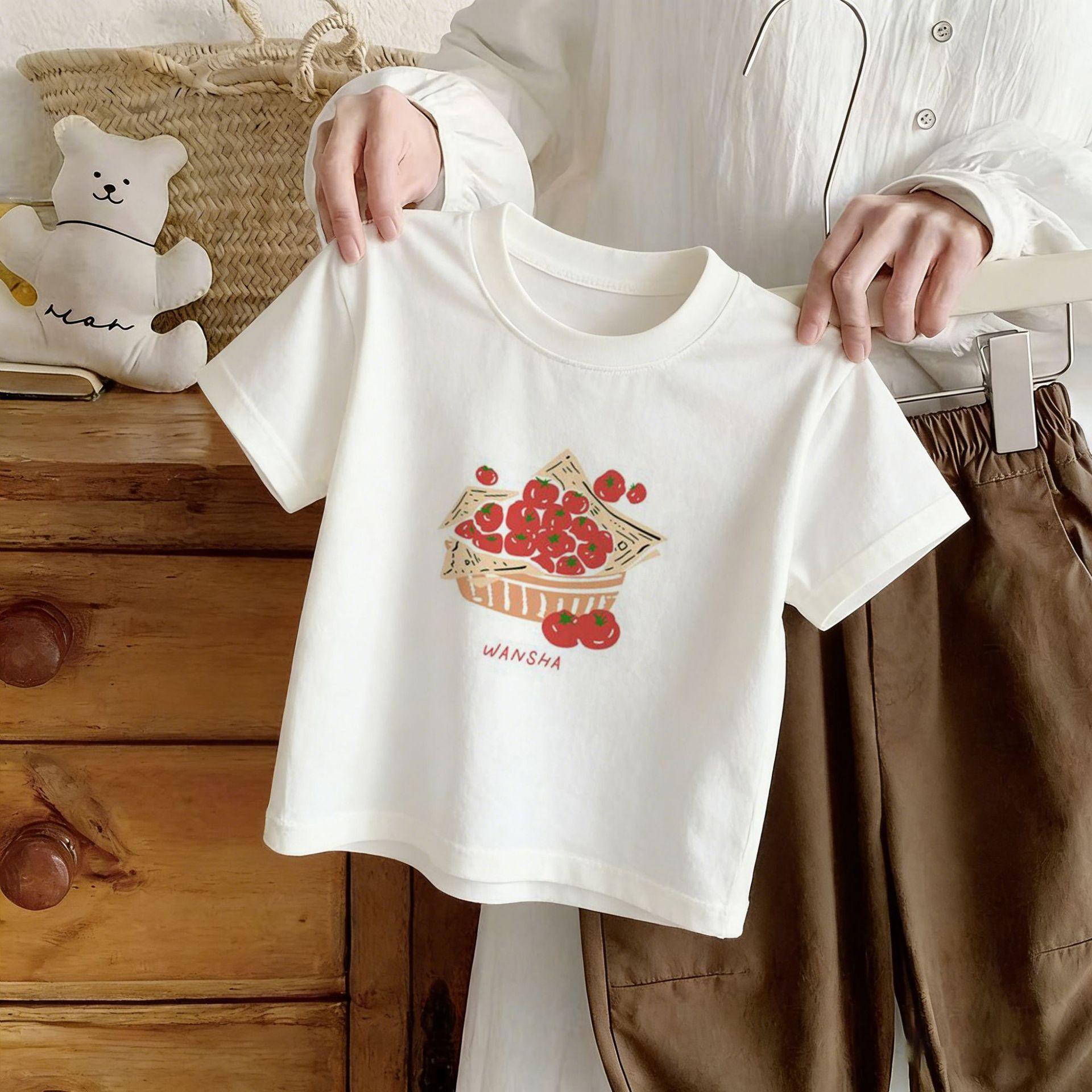 Summer Children S Short-Sleeved T-Shirt Boys And Girls Pure Cotton Children S Clothing Cartoon Printed Top 90cm