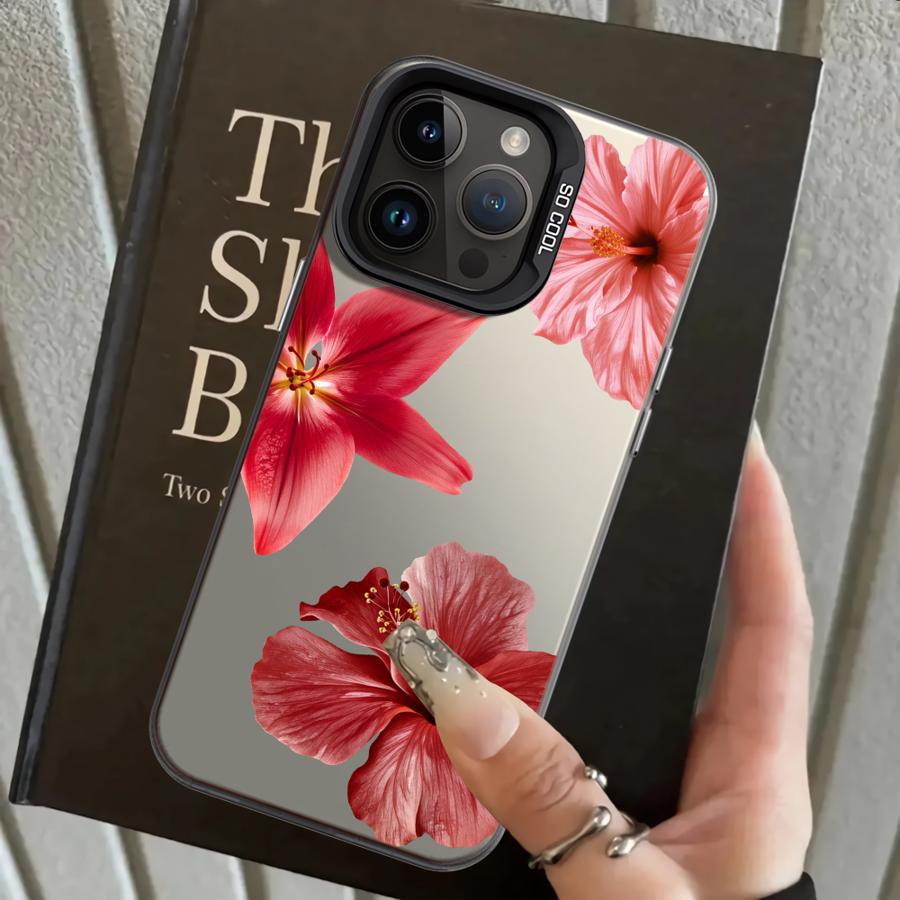 Cherry Flower Print Clear Case for iPhone 17 Pro Max 16 14 11 XR XS 12 13 Pro 15 Plus Air Back Phone Cover