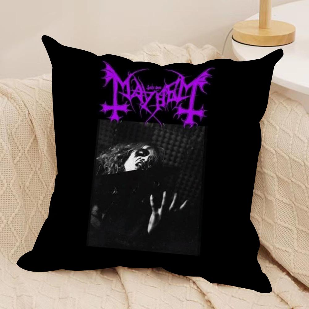Live In Leipzig MMayhem Burzum Cushion Cover Soft Plush Fabric DoubleSided Printed Sofa Cushion Cover for All SeasonsHomeDecor
