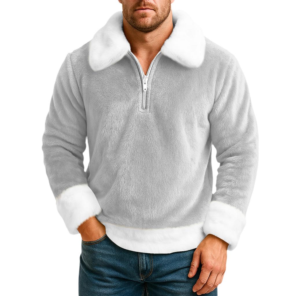 Men's Leisure Half Zipper Flip Collar Hoodie