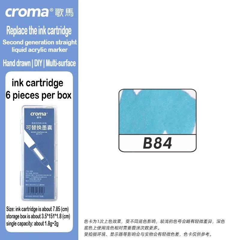 Croma 160/24 Color Replaceable Ink Refill Liquid Soft Tip Acrylic Marker Non Toxic Waterproof School Office Supplies Stationery
