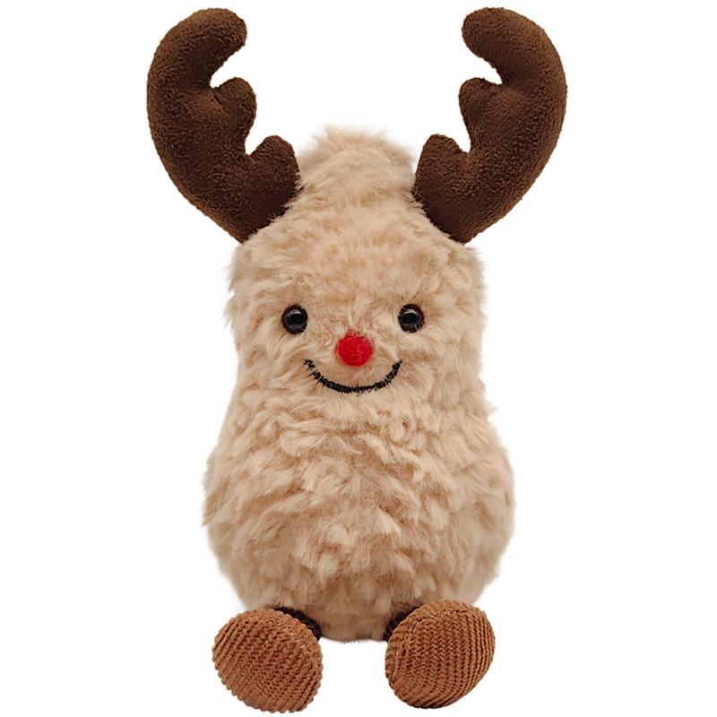 New Product Simulated Christmas Scarf Elk Peanut Doll Plush Toy Doll Cute Christmas Decoration Pendant
