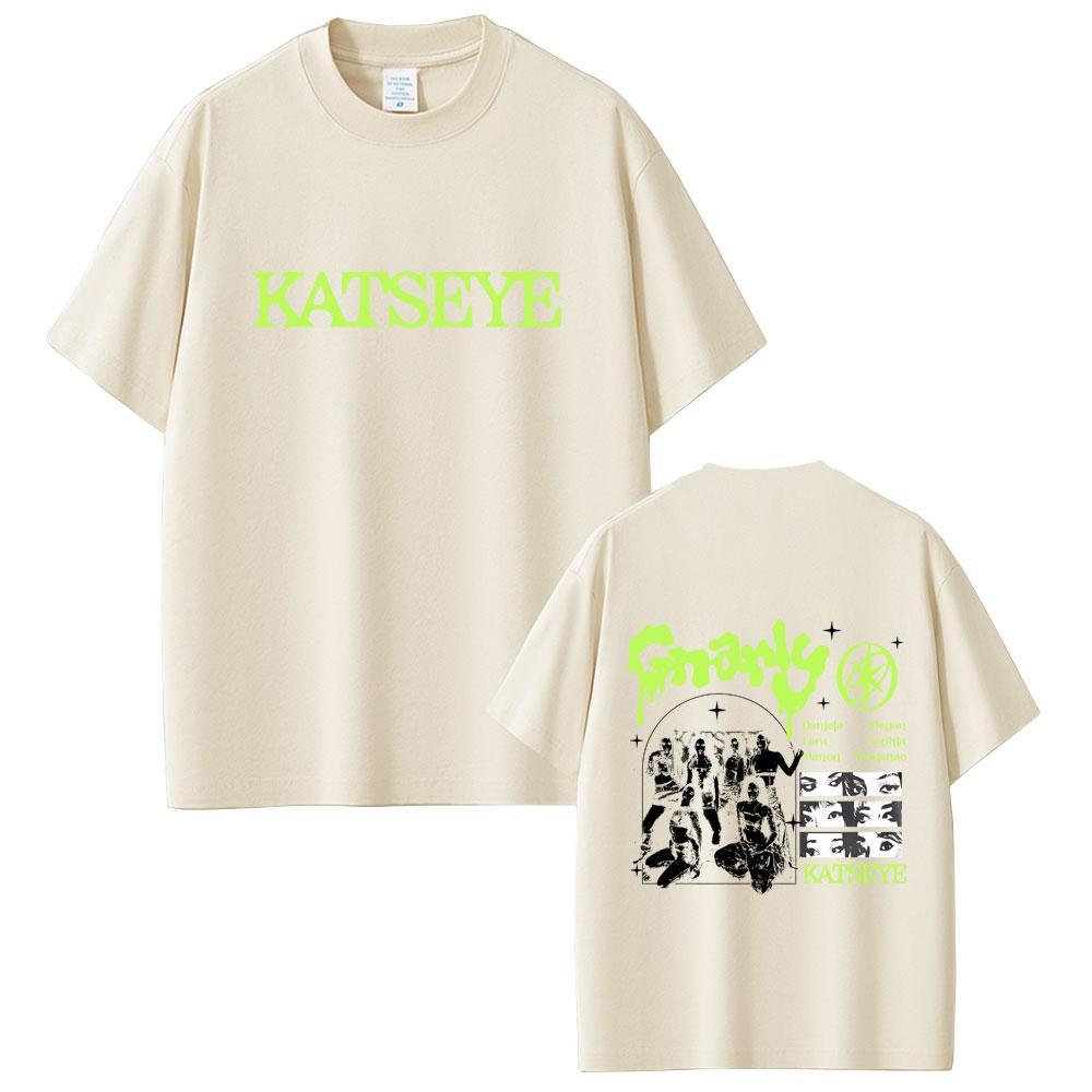 Korean Girl Group KATSEYE Gnarly Pattern Tshirt for Men  Women Casual Soft Cotton Tshirt Fashionable Retro Oversized Tshirt