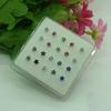 20 Teile/schachtel Frauen Blume Strass Versilbert Nase Stud Body Piercing Schmuck