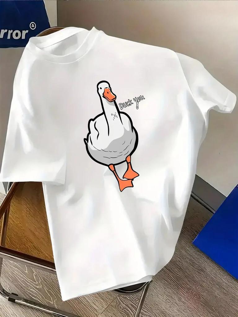 Funny Duck Graphic Print Tshirt Unisex Unisex Women Summer Short Sleeve Fashion Brand Tee Luxury Casual Streetwear Y2k Top