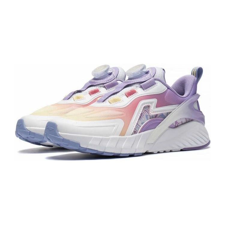 Li Ning Youth  Childrens Sports Lifestyle Series Trendy Comfortable Casual Shoes Kids Casual Shoes Light-Lotus-Purple YKCS140-4