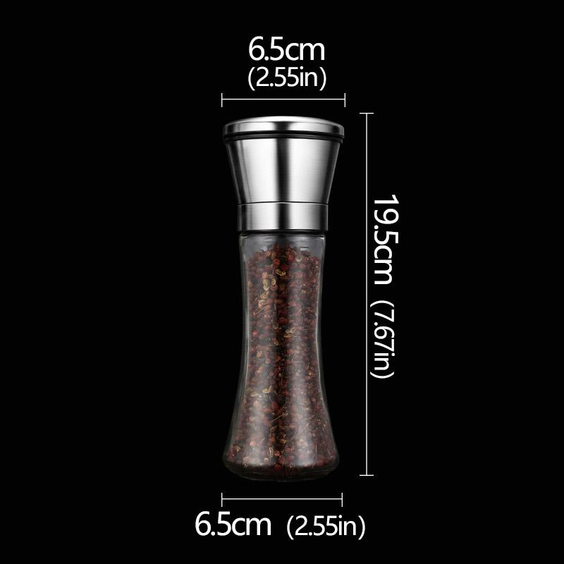 Stainless Steel Manual Salt Pepper Mill Adjustable Pepper Seasoning Bottle Spice Grinding Containers Mill Shakers Kitchen Gadge