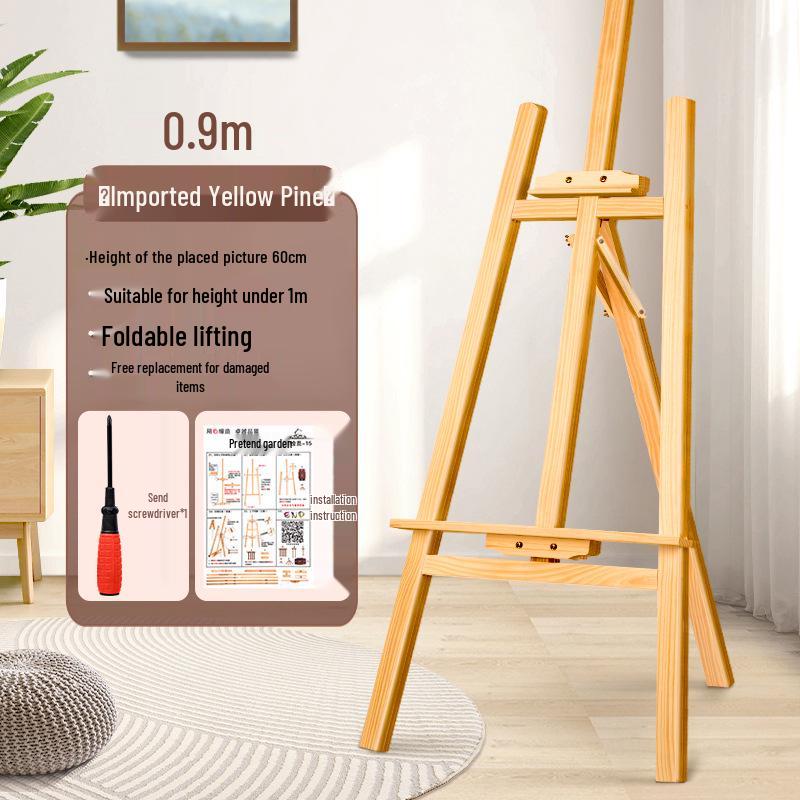 Children's Wooden Easel Art Set: Sketching & Painting Stand for Watercolors and Oils.