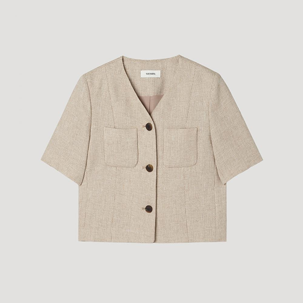 

[She S miSS] Куртка с коротким рукавом и карманом-клапаном Swwjkp21190 Lw light brown/66