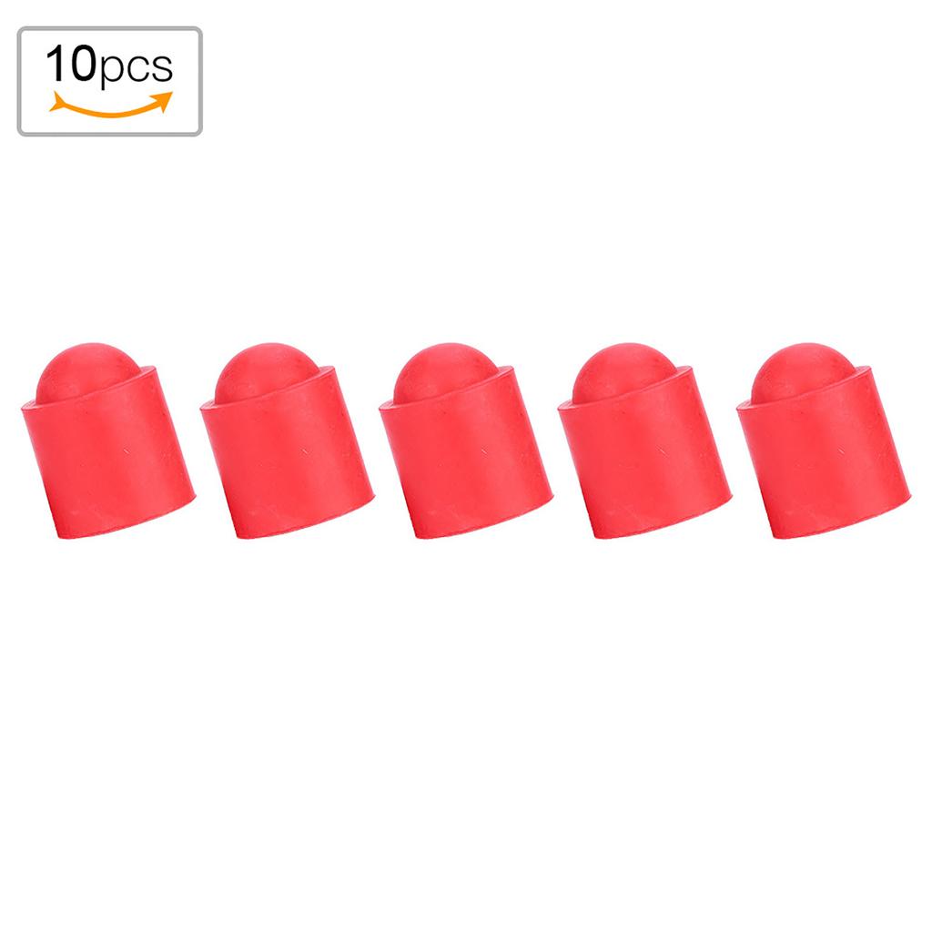 10pcs Pool Cue Tip Rubber Cover Billiards Cues Stick     Accessory (Black)