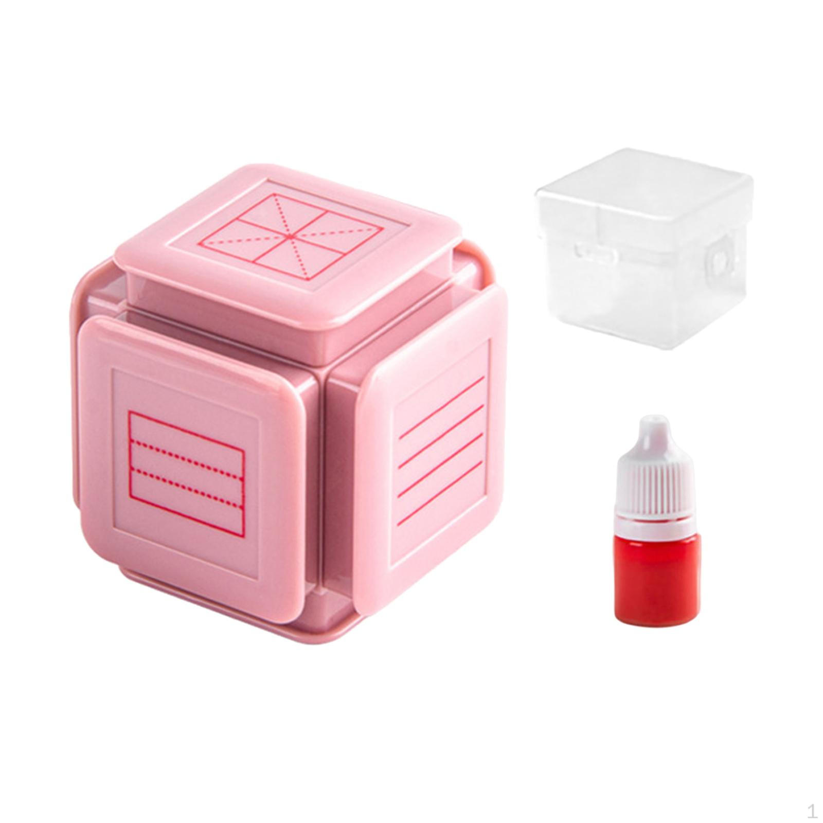 

Compact Educational Stamp Set for Kids Home Learning pink small case