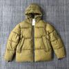 Mens Winter Hooded Stand Collar Quilted Puffer Jacket With Patch Badge Loose Fit Cotton-Filled Warm Coat