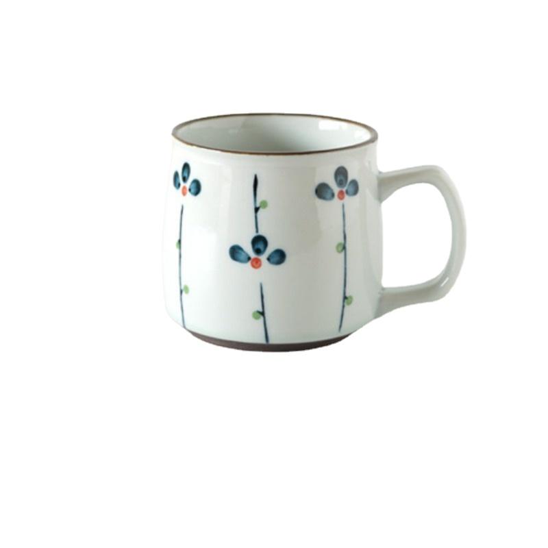 1pc Ceramic Cups,250ml Mugs, Water Cups, Coffee and Milk Breakfast Cups, Household Japanese Hand Painted Underglaze Colors