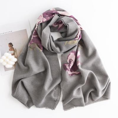 Neuer eleganter Damenstil bedruckter Schal Imitation Kaschmir Herbst und Winter Blumenschal Weicher warmer Schal