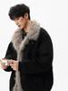 Unisex Korean Style Patchwork Cotton Jacket with Plush Lapel - Autumn/Winter Trend.