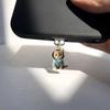 Cute Cartoon Cat Mobile Phone Dust Plug Acrylic Hanging Decorative Type-C Interface Protector Stopper For iPhone Huawei Realme2