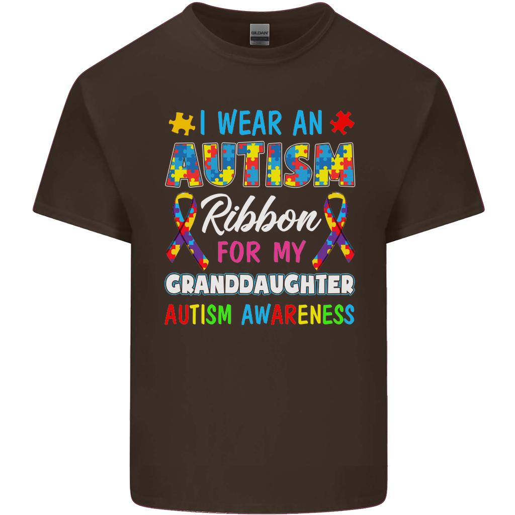 Autism Ribbon For My Granddaughter Autistic Unisexs Light Cotton TShirt