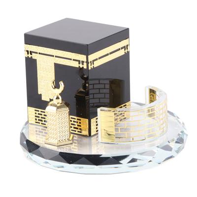 Muslim Crystal Gilded Caaba Model Islamic Building Handicrafts Souvenirs Vehicle Decor