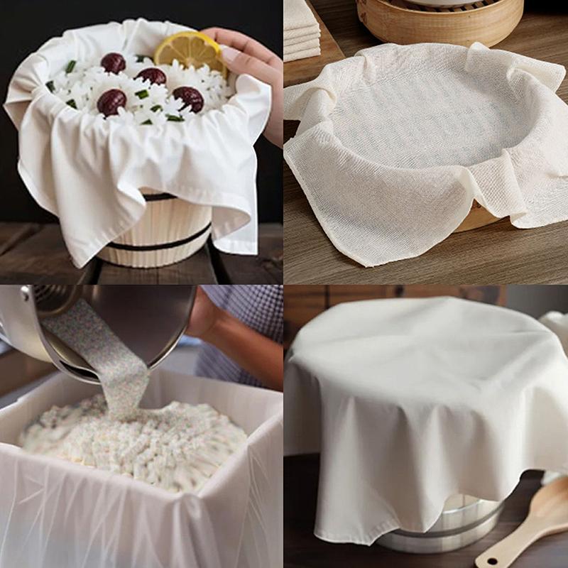 3 ks Čistá bavlna Pařák Utěrka Domácí Zásuvková Utěrka Podložka na dušenou rýži a buchty Čtvercová Bavlněná Gáza Kuchyňský Pařák